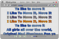 MiniLyrics  screenshot. Click to enlarge!