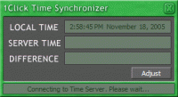 1Click Time Synchronizer 1.1.2 screenshot. Click to enlarge!