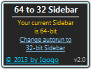 64 to 32 Sidebar 2.0 screenshot. Click to enlarge!
