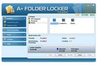 A+ Folder Locker Free Edition 1.1 screenshot. Click to enlarge!