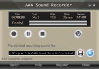 AAA Sound Recorder 3.121 screenshot. Click to enlarge!