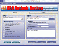 ABC Outlook Backup 3.20 screenshot. Click to enlarge!