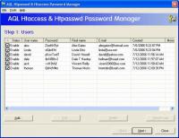 AQL htpasswd & htaccess Password Manager 2.40 screenshot. Click to enlarge!