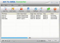 AVI To WMA Converter 1.00.1 screenshot. Click to enlarge!