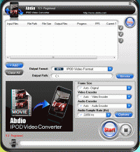 Abdio IPOD Video Converter 6.86 screenshot. Click to enlarge!