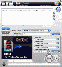 Abdio PSP Video Converter 6.67 screenshot. Click to enlarge!