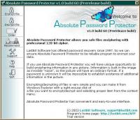 Absolute Password Protector 1.0.547 screenshot. Click to enlarge!
