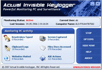 Actual Invisible Keylogger 1.5.5.8891 screenshot. Click to enlarge!