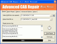 Advanced CAB Repair 1.2 screenshot. Click to enlarge!