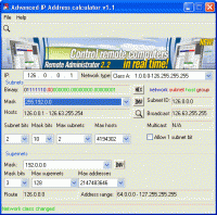 Advanced IP Address Calculator 1.1 screenshot. Click to enlarge!