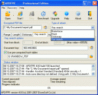 Advanced PDF Password Recovery 5.04 screenshot. Click to enlarge!