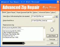 Advanced Zip Repair 1.8 screenshot. Click to enlarge!