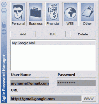 Agile Password Manager 1.01 screenshot. Click to enlarge!