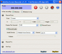 AimOne Screen Recorder 1.31 screenshot. Click to enlarge!