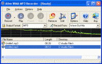 Alive WMA MP3 Recorder 3.3.2.8 screenshot. Click to enlarge!