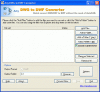 Any  DWG to DWF Converter 2010.5 screenshot. Click to enlarge!