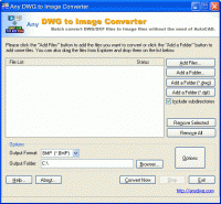 Any DWG to JPG Converter 2010 screenshot. Click to enlarge!