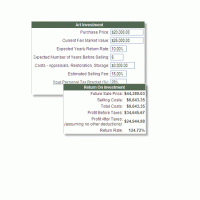 Art Investment Calculator 2.2 screenshot. Click to enlarge!