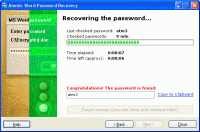 Atomic Word Password Recovery 1.50 screenshot. Click to enlarge!