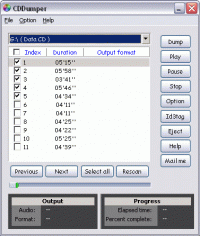 Audio CD/DVD Dumper 2.0 screenshot. Click to enlarge!
