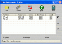 Audio Converter Mixer 3.1.4.7 screenshot. Click to enlarge!