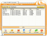 Audio To MP3 Converter 1.00.1 screenshot. Click to enlarge!
