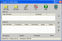 Audio To Video Mixer 3.1.8.4 screenshot. Click to enlarge!