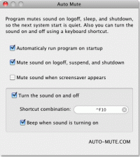 Auto Mute for Mac 3.4.5 screenshot. Click to enlarge!