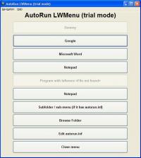AutoRun LWMenu 1.3.2 screenshot. Click to enlarge!