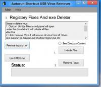 Autorun, .lnk,shortcut,etc usb virus remover 2.0.5 screenshot. Click to enlarge!