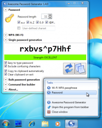 Awesome Password Generator 1.4.0.1451 screenshot. Click to enlarge!