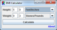BMI Calculator FreeJava 0.9 screenshot. Click to enlarge!
