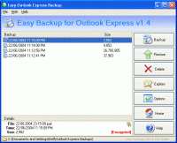 Backup for Outlook Express 2.36 screenshot. Click to enlarge!