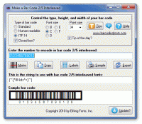Bar Code 2 of 5 Interleaved 5.2 screenshot. Click to enlarge!