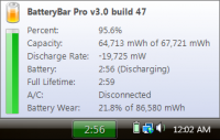 BatteryBar 3.6.6 screenshot. Click to enlarge!