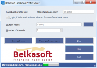 Belkasoft Facebook Profile Saver 1.0 screenshot. Click to enlarge!
