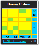 Binary Uptime 1.2 screenshot. Click to enlarge!