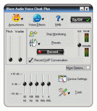 Blaze Audio Voice Cloak Plus 1.0 screenshot. Click to enlarge!