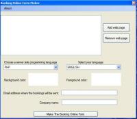 Booking Online Form Maker 1.0.0.0 screenshot. Click to enlarge!