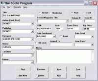 Books Program 2.3 screenshot. Click to enlarge!