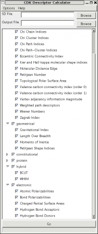 CDK Descriptor Calculator 1.4.6 screenshot. Click to enlarge!