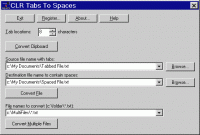 CLR Tabs To Spaces 1.20 screenshot. Click to enlarge!