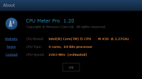 CPU Meter Pro 1.2.0 screenshot. Click to enlarge!