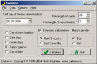 Calmens - Fertility Calendar 6.0 screenshot. Click to enlarge!