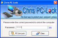 Chris PC-Lock 3.00 screenshot. Click to enlarge!