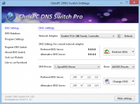 ChrisPC DNS Switch Pro 3.40 screenshot. Click to enlarge!