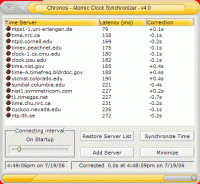 Chronos - Atomic Clock Synchronizer 4.7.3.0 screenshot. Click to enlarge!