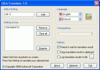 Click Translator 5.01 screenshot. Click to enlarge!