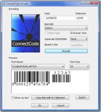 ConnectCode Barcode Font Pack 9.6 screenshot. Click to enlarge!
