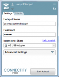 Connectify Hotspot 2017.4.4.38725 screenshot. Click to enlarge!